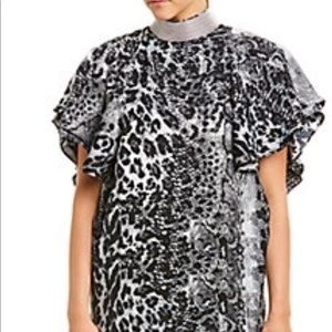 Leopard cuff collar dress